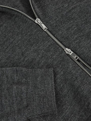 Children & Baby 13-14 yrs Merino Wool-Blend Zip-Through Cardigan in Derby Grey Melange