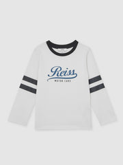 Children & Baby 9-13 yrs Cotton Motor Cars Logo T-Shirt in White/Blue