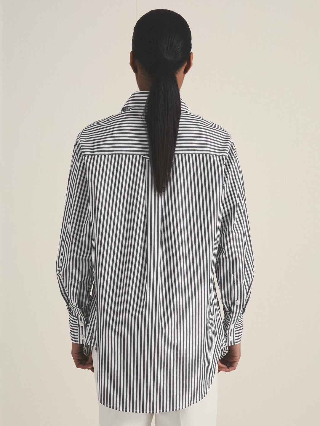 Women | Les 100 Ciels Stripe Shirt in White/Navy