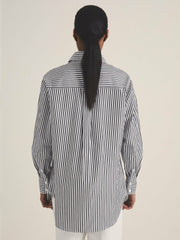 Women | Les 100 Ciels Stripe Shirt in White/Navy