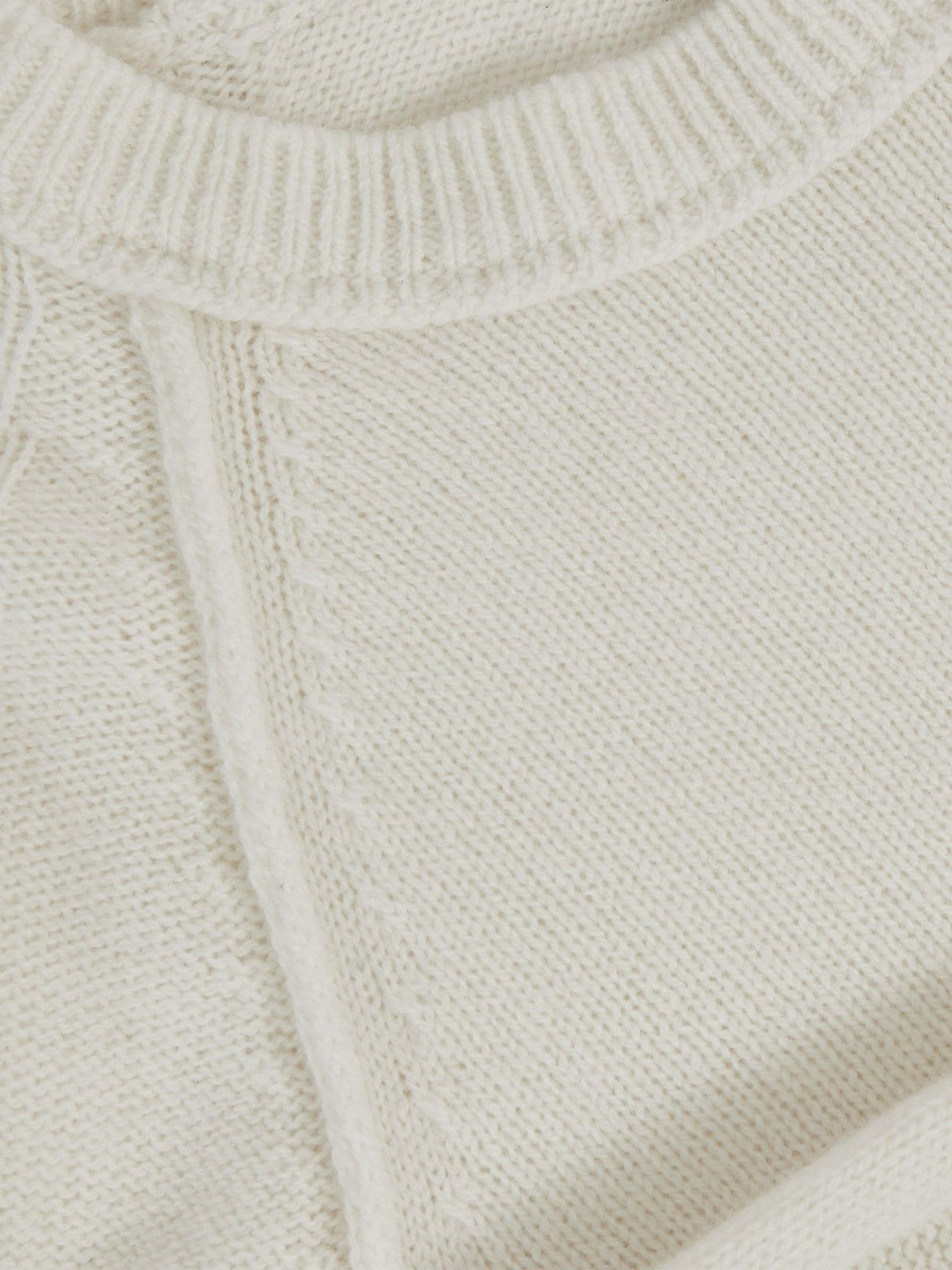 Children & Baby 13-14 yrs Wool-Cashmere Reverse-Seam Jumper in Off White