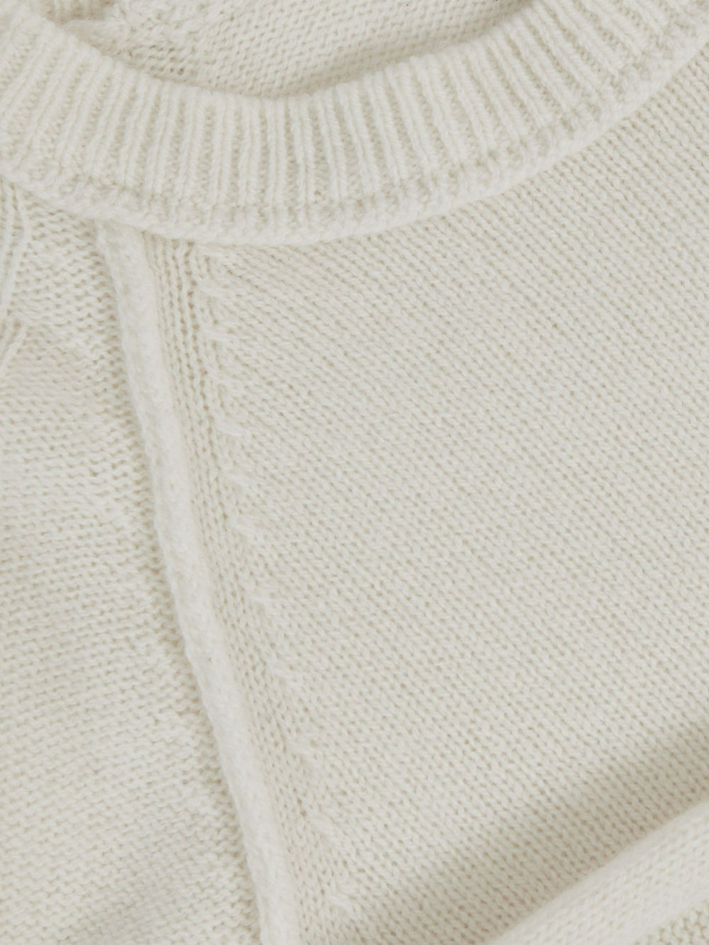 Children & Baby 13-14 yrs Wool-Cashmere Reverse-Seam Jumper in Off White