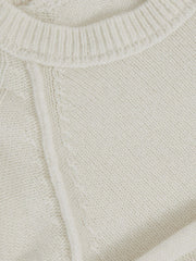 Children & Baby 13-14 yrs Wool-Cashmere Reverse-Seam Jumper in Off White