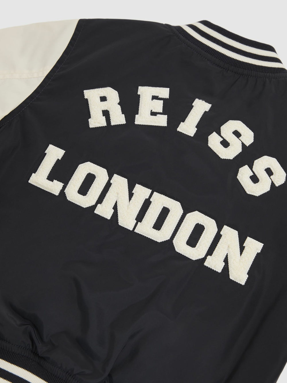 Children & Baby 9-13 yrs Colour-Block Varsity Bomber Jacket in Navy/ Off White