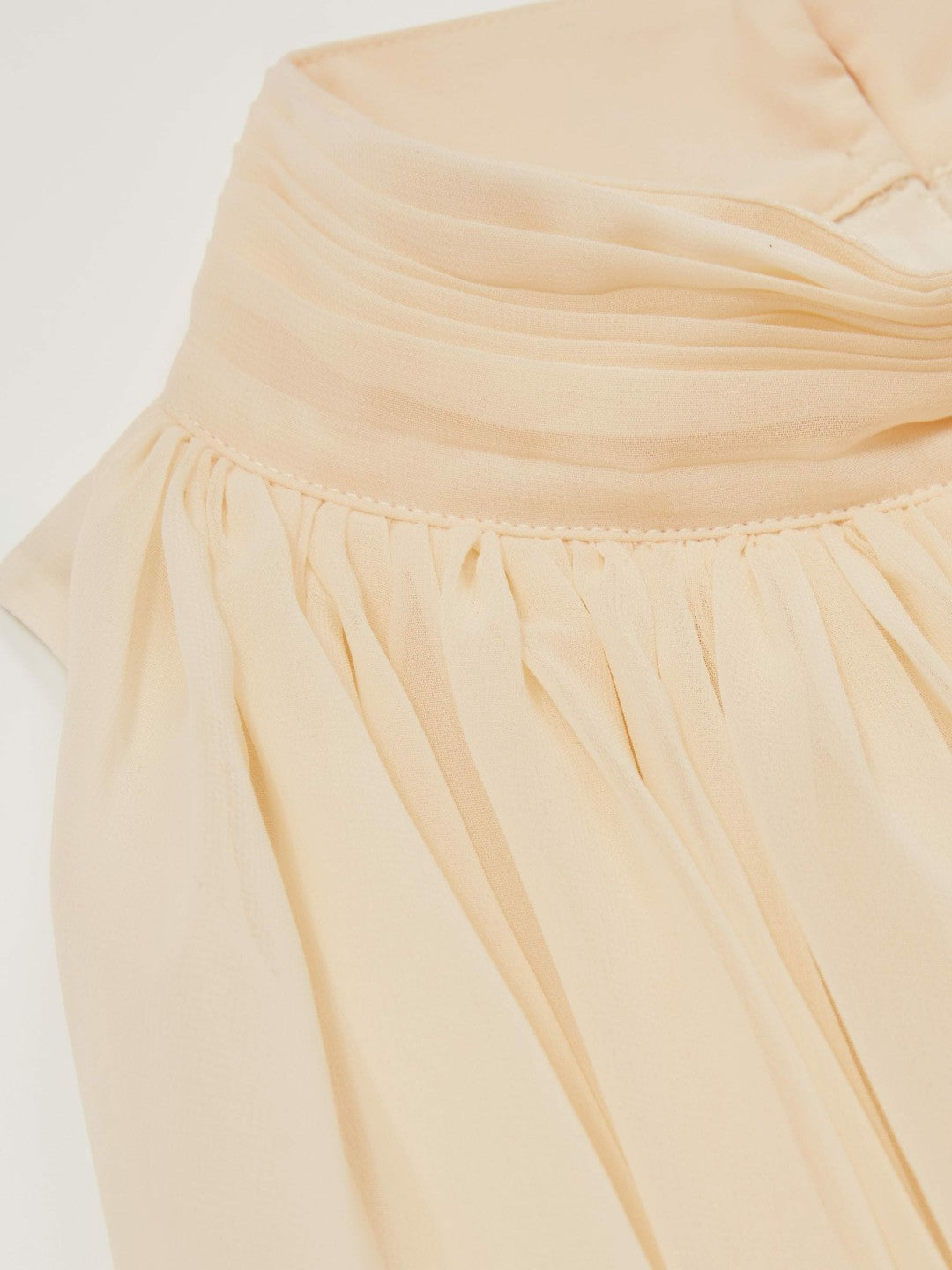 Women Draped Chiffon Sleeveless Top in Ivory