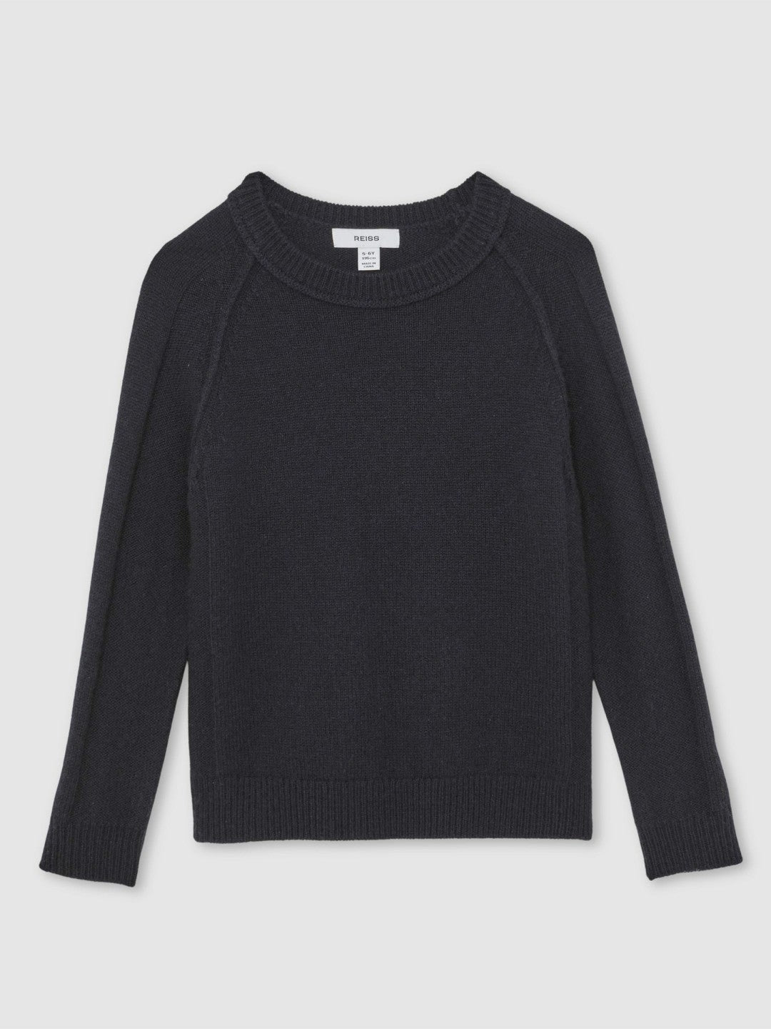 Children & Baby 13-14 yrs Wool-Cashmere Reverse-Seam Jumper in Navy