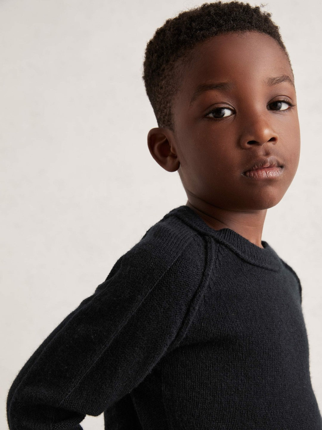Children & Baby 13-14 yrs Wool-Cashmere Reverse-Seam Jumper in Navy