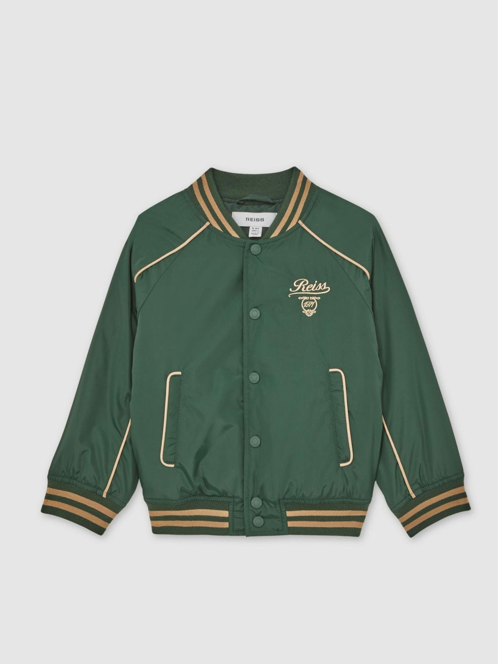 Children & Baby 3-9 yrs Motor Cars Embroidered Bomber Jacket in Forest Green/Off White