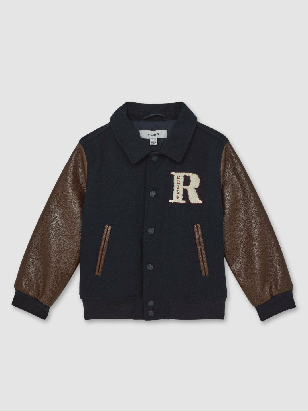 Children & Baby 3-9 yrs Motor Cars Press-Stud Bomber Jacket in Navy/Brown