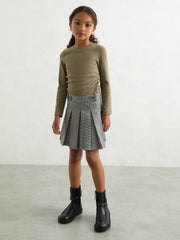 Children & Baby 4-9 yrs Cotton Ruched Long-Sleeve T-Shirt with Stretch in Khaki