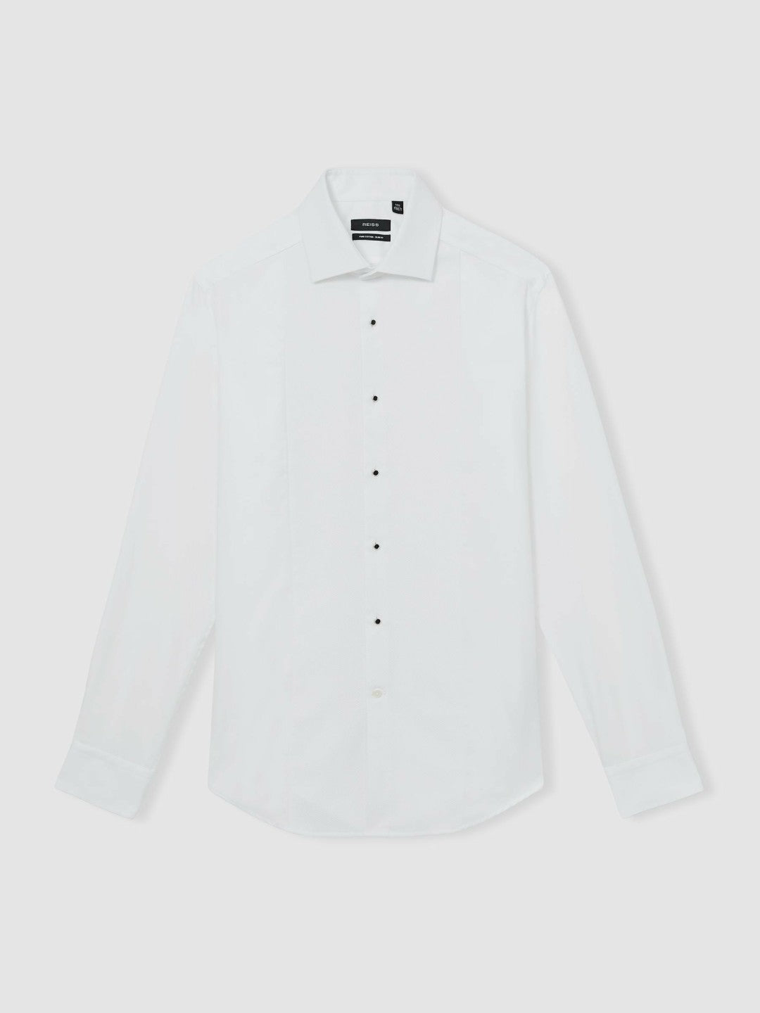 Men Slim Fit Cotton Double-Cuff Dinner Shirt Regular-Fit in White