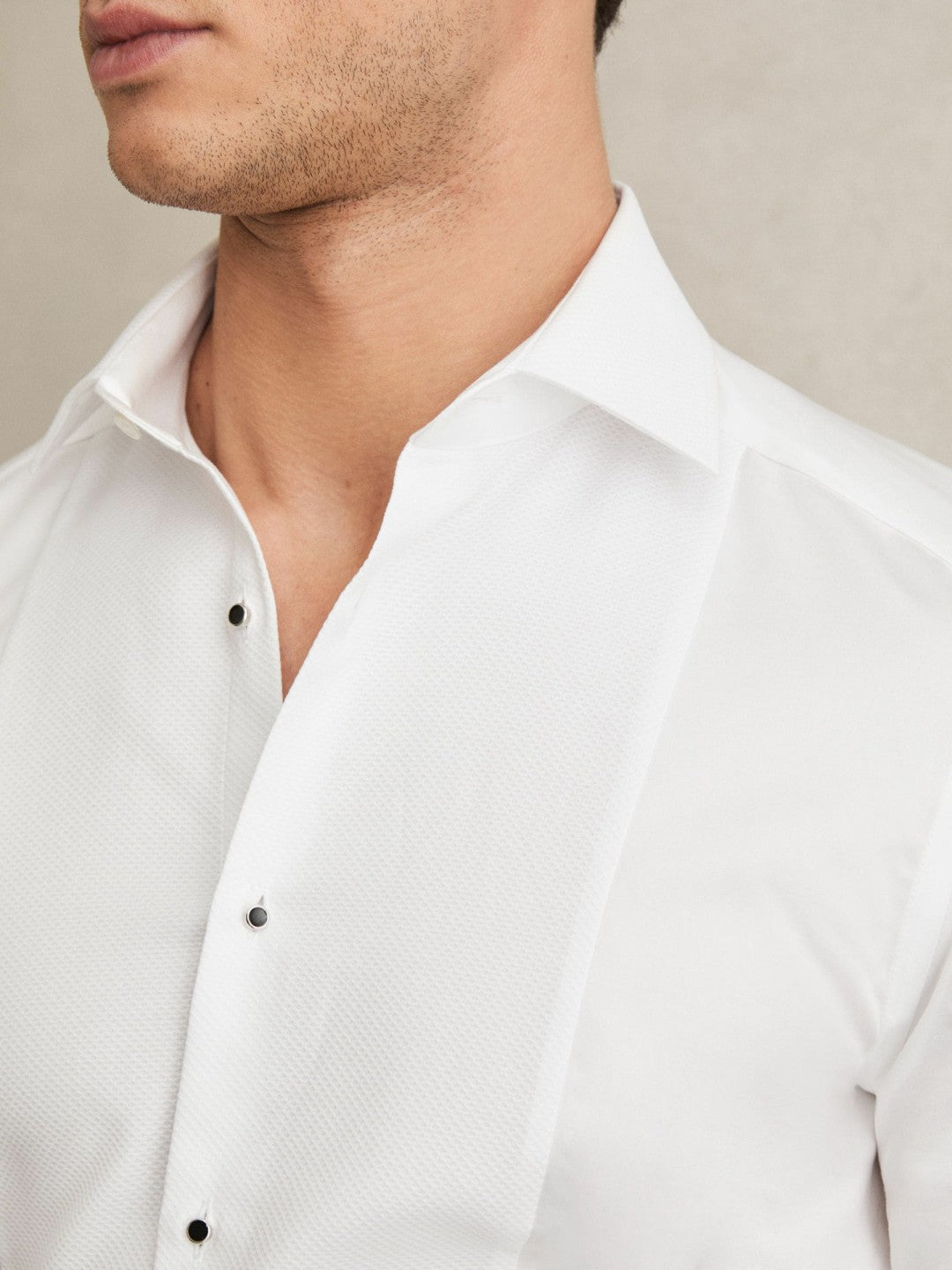 Men Slim Fit Cotton Double-Cuff Dinner Shirt Regular-Fit in White