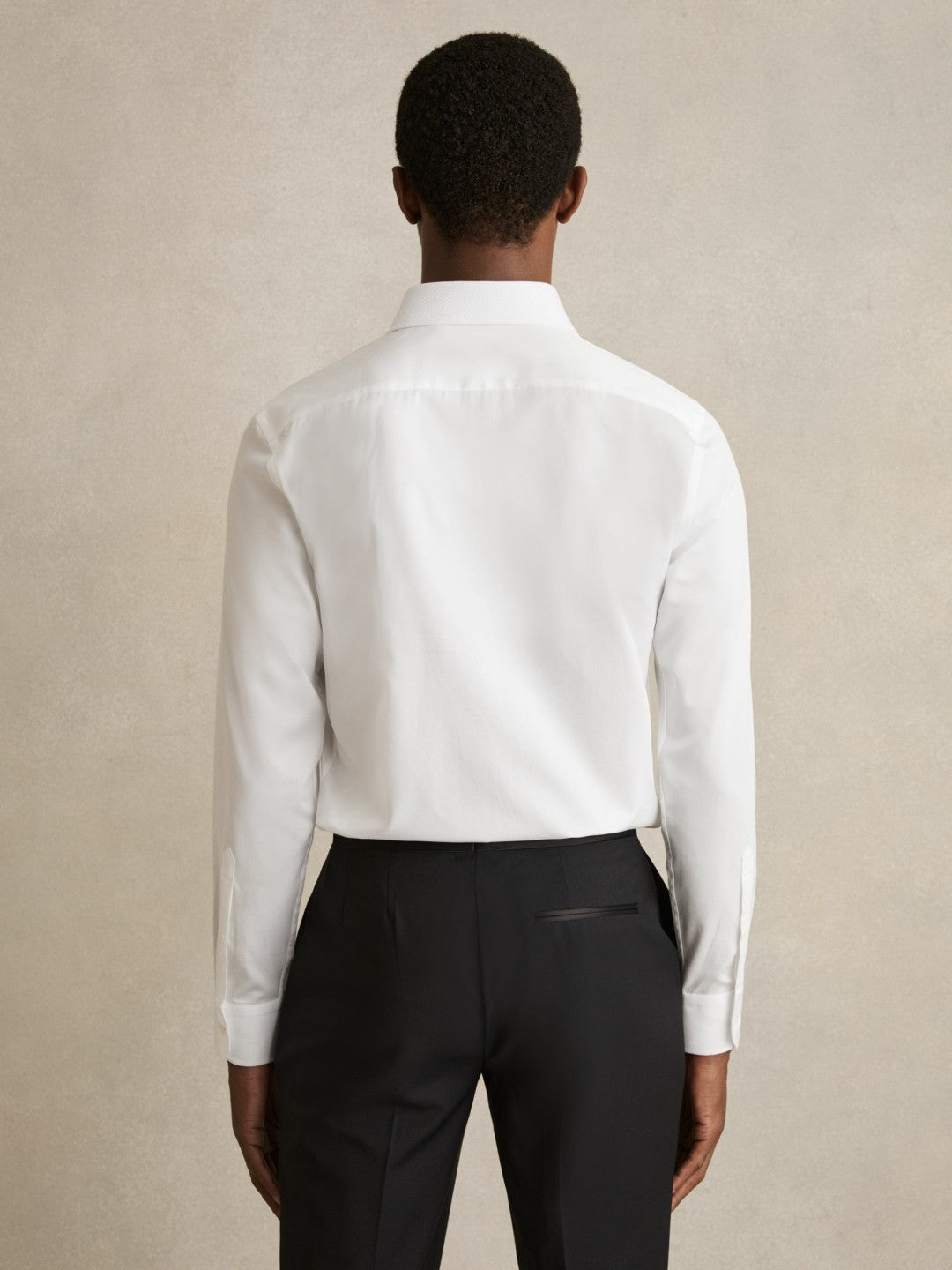 Men Regular Fit Cotton Double-Cuff Dinner Shirt Regular-Fit in White