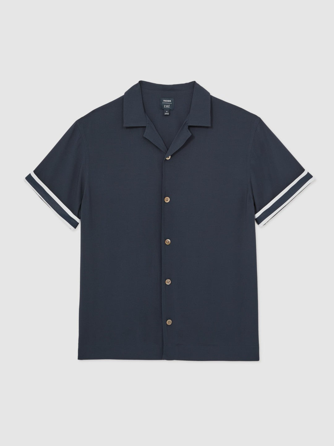 Men | Ché Stripe-Cuff Shirt in Navy