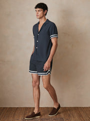 Men | Ché Stripe-Cuff Shirt in Navy