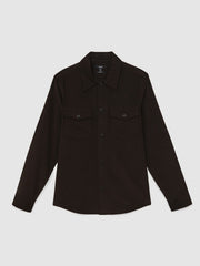 Men Cotton Corduroy Twin-Pocket Overshirt in Brown