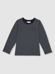 Children & Baby 13-14 yrs Stretch-Cotton Stripe T-Shirt in Navy/White