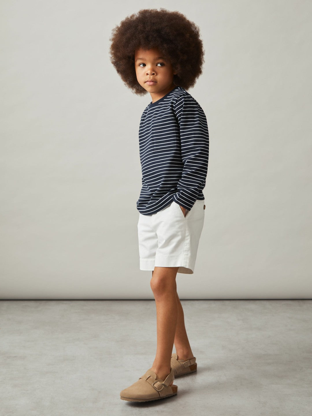 Children & Baby 13-14 yrs Stretch-Cotton Stripe T-Shirt in Navy/White