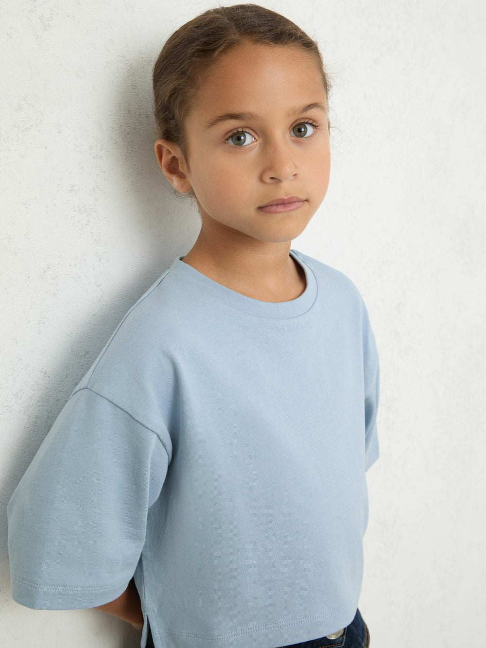 Children & Baby 9-13 yrs Cotton Oversized Cropped T-Shirt in Blue