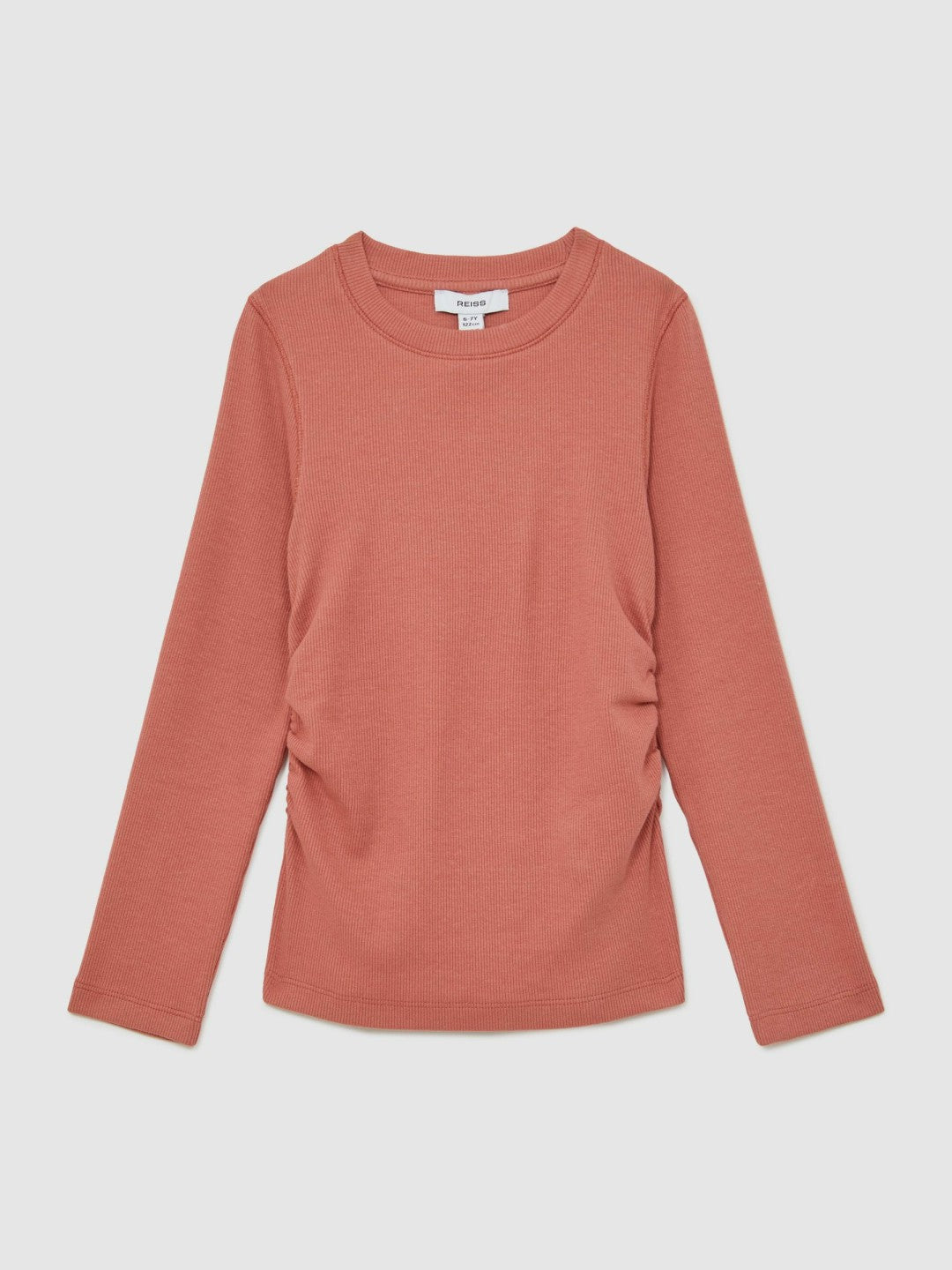 Children & Baby 4-9 yrs Cotton Ruched Long-Sleeve T-Shirt with Stretch in Rose