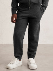 Children & Baby 13-14 yrs Merino Wool Cuffed Joggers in Derby Grey Melange