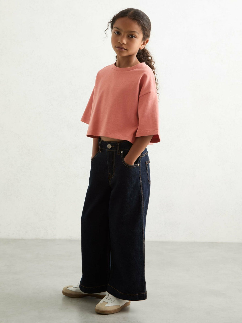Children & Baby 9-13 yrs Cotton Oversized Cropped T-Shirt in Rose