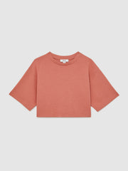 Children & Baby 9-13 yrs Cotton Oversized Cropped T-Shirt in Rose