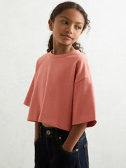 Children & Baby 9-13 yrs Cotton Oversized Cropped T-Shirt in Rose