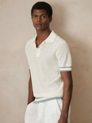 Men | Ché Cotton Knit Polo Shirt in White
