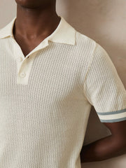 Men | Ché Cotton Knit Polo Shirt in White