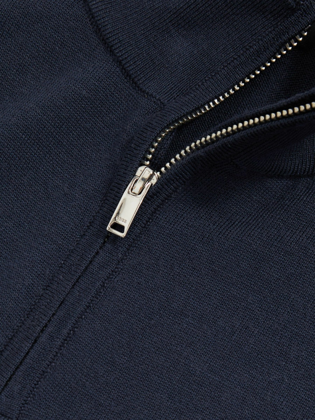 Men Merino Wool Half-Zip Jumper in Midnight Navy