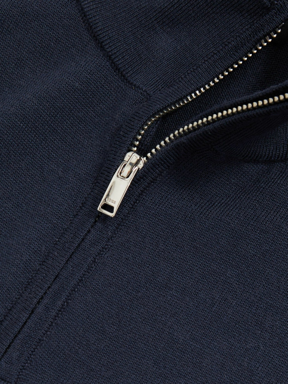 Men Merino Wool Half-Zip Jumper in Midnight Navy