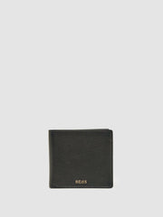 Men Grained Leather Wallet in Chocolate