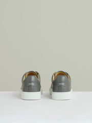 Men Leather Low-Top Trainers in Graphite Grey
