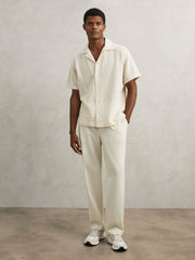 Men Panelled Running Trainers in Off White/Stone