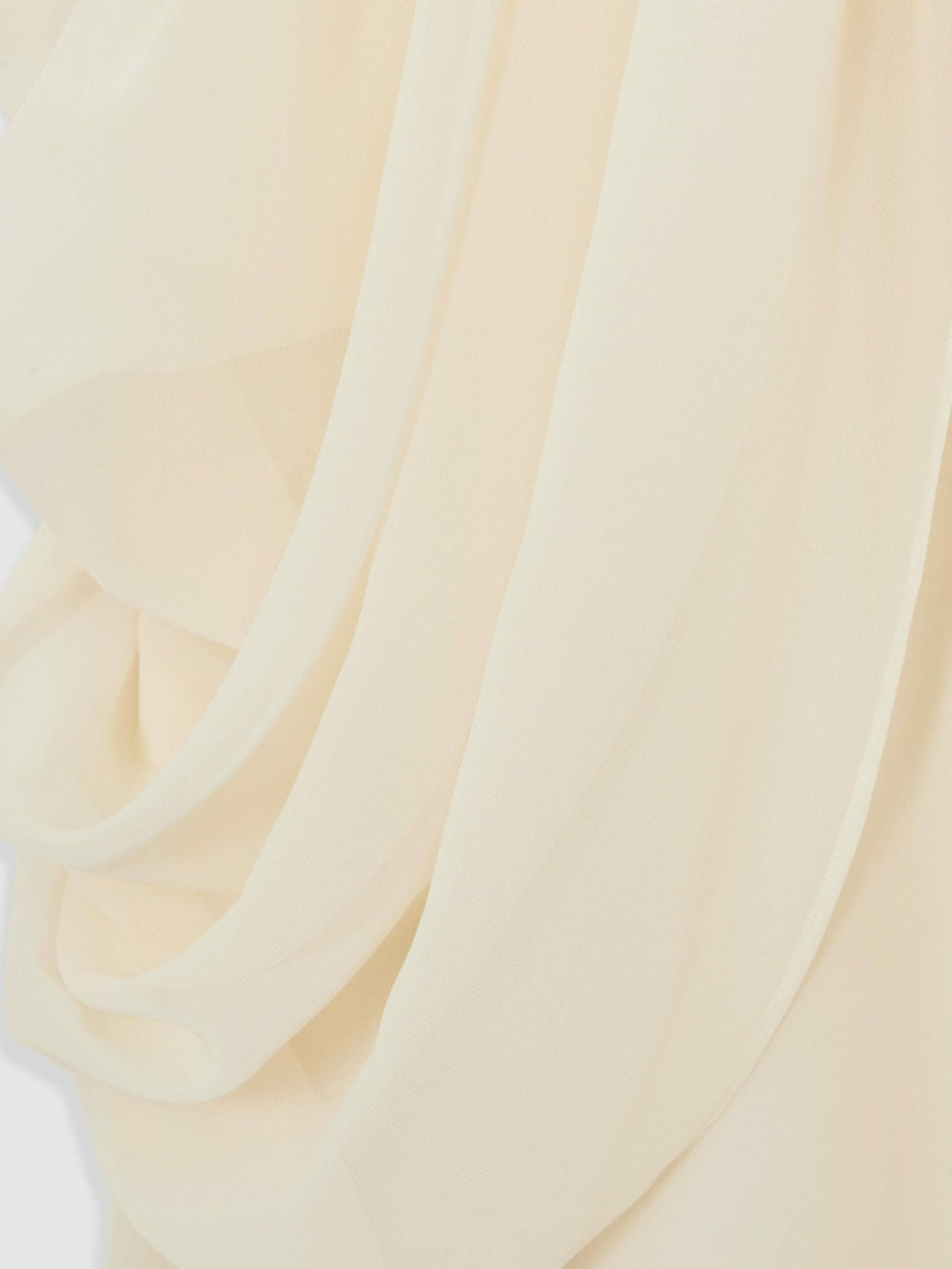 Women Draped Chiffon Sleeveless Mini Dress in Ivory
