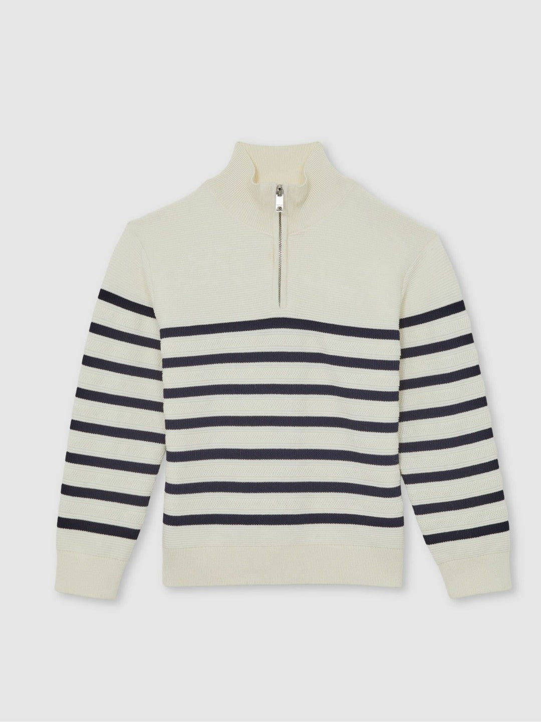 Children & Baby 3-9 yrs Cotton-Blend Stripe Half-Zip Jumper in White