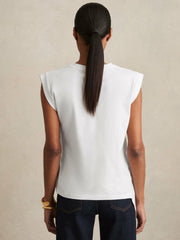 Women Cotton Drape T-Shirt in White