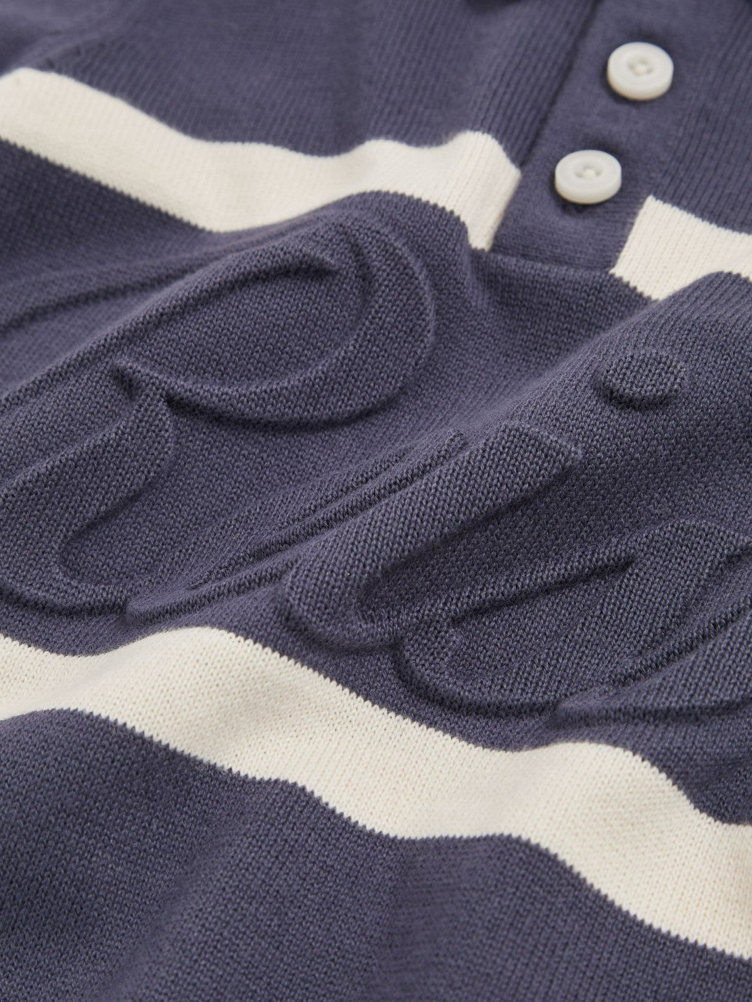 Children & Baby 3-9 yrs Cotton Logo-Embossed Knit Polo Shirt in Indigo Blue/White