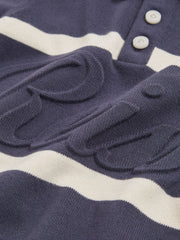 Children & Baby 3-9 yrs Cotton Logo-Embossed Knit Polo Shirt in Indigo Blue/White