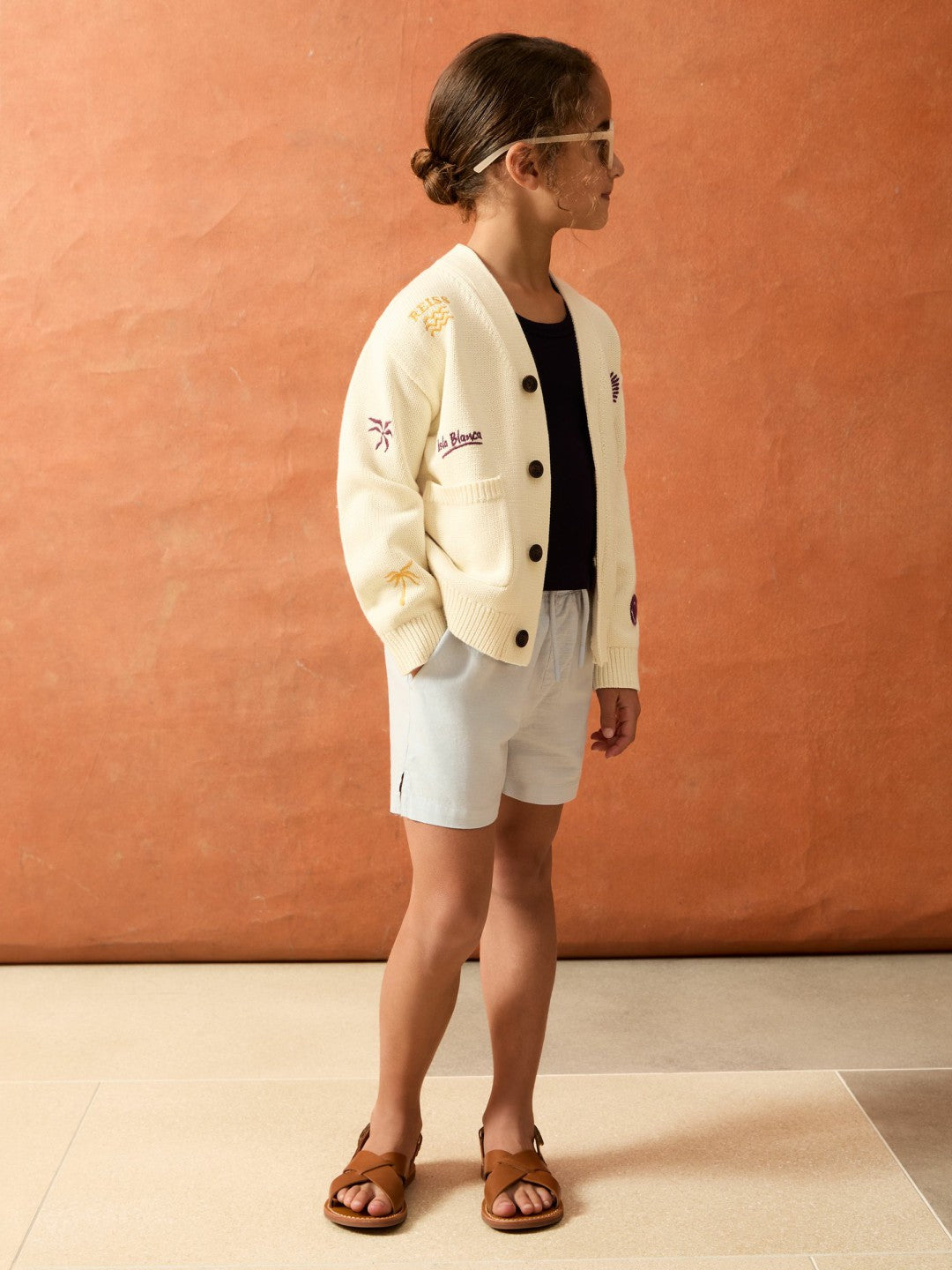 Children & Baby 13-14 yrs SmileyWorld Embroidery Cardigan Unisex Fit in Off White