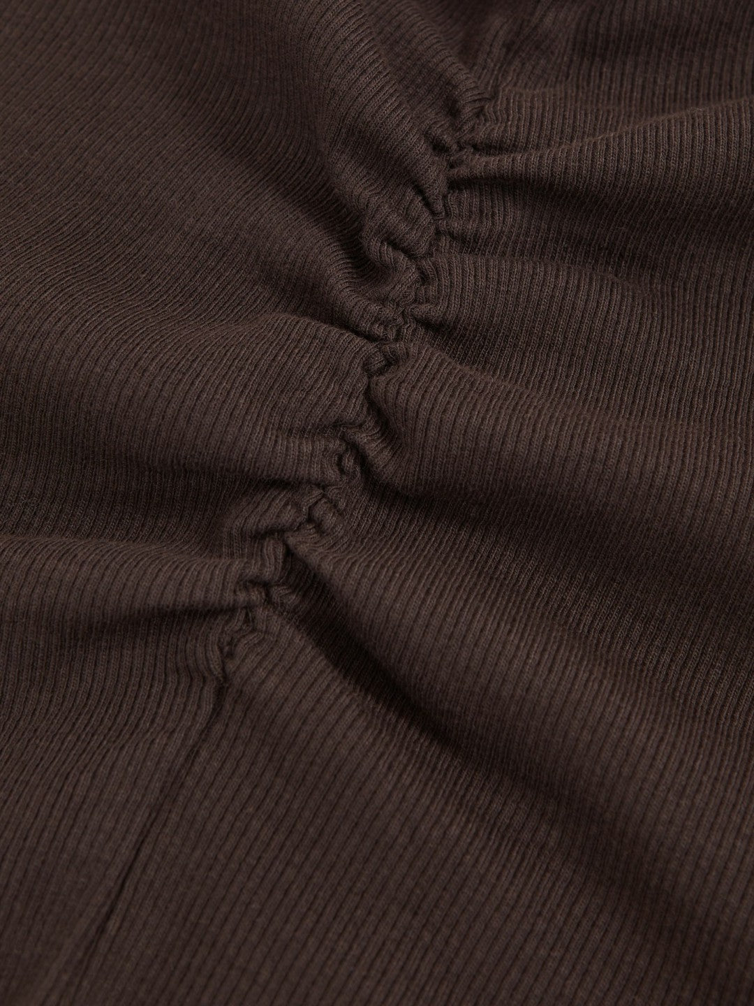 Children & Baby 13-14 yrs Cotton Ruched Long-Sleeve T-Shirt with Stretch in Chocolate