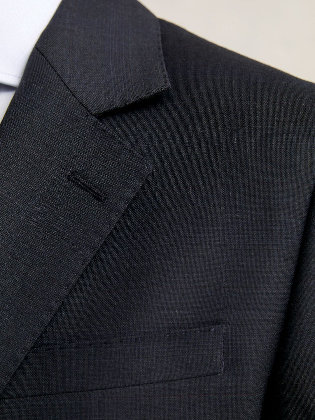 Men Slim-Fit Wool Single Breasted Check Suit Blazer in Navy