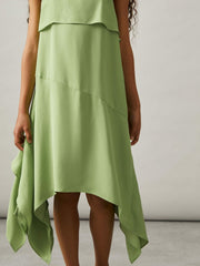 Children & Baby 4-9 yrs Handkerchief-Hem Sleeveless Dress in Green