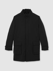 Men Hybrid Removable-Gilet Overcoat in Black