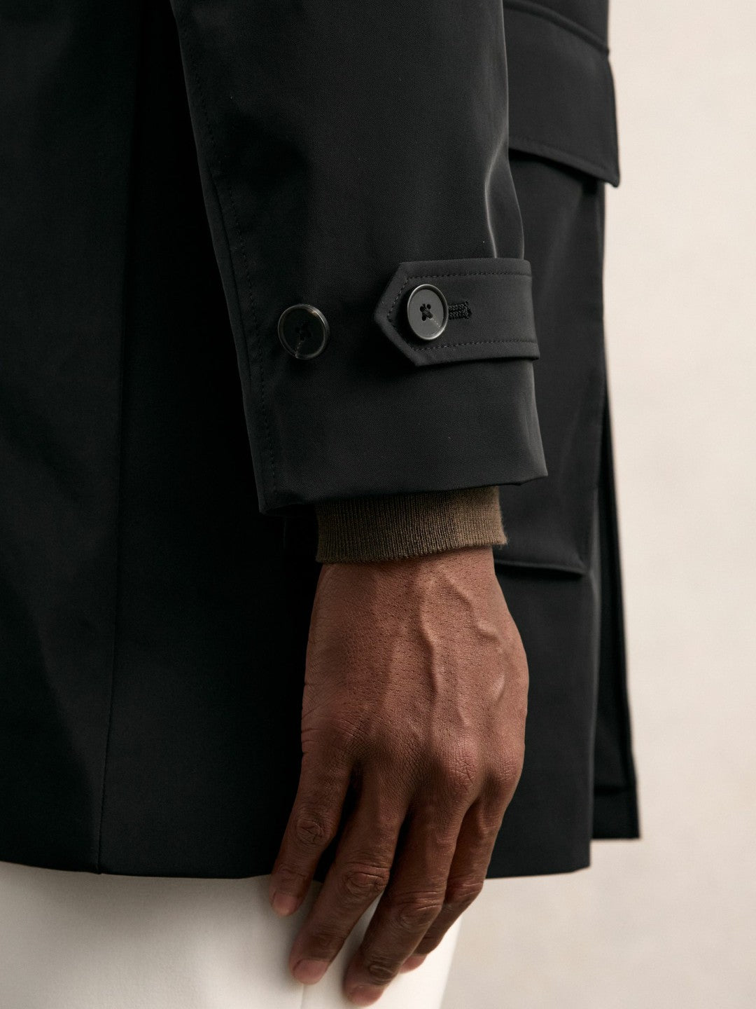 Men Hybrid Removable-Gilet Overcoat in Black