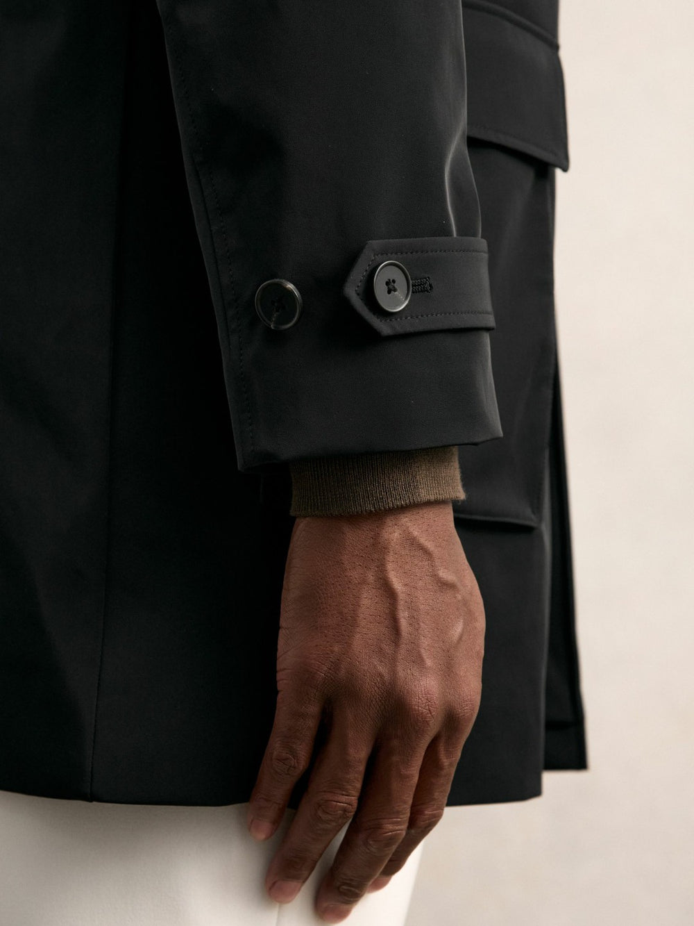 Men Hybrid Removable-Gilet Overcoat in Black