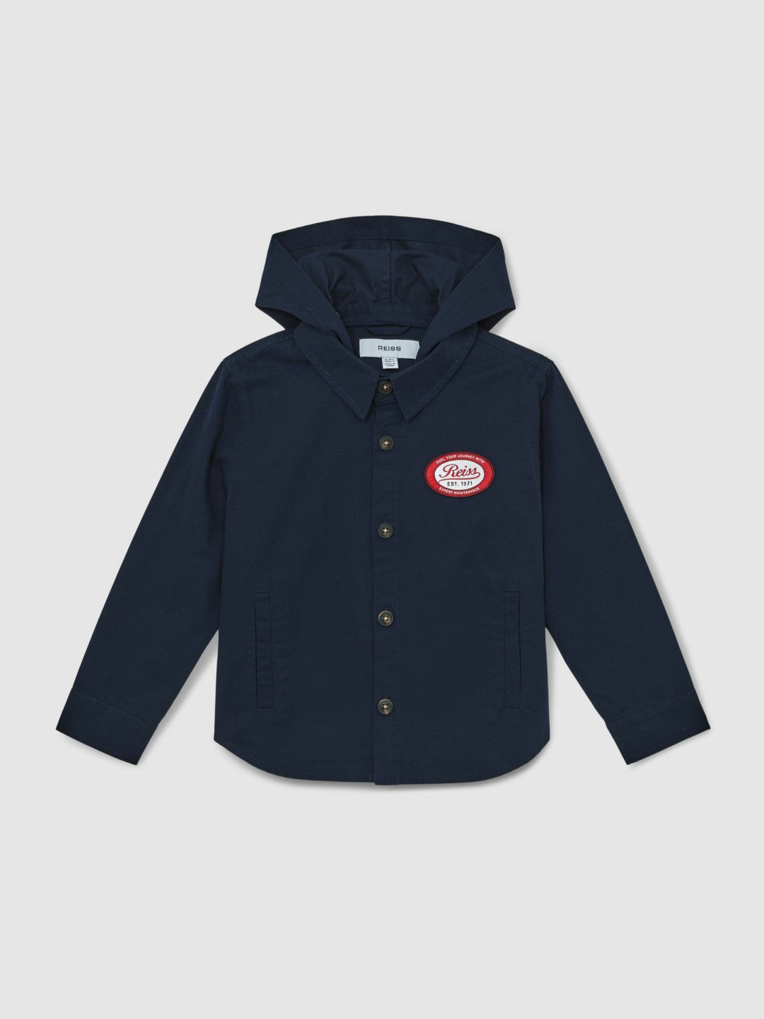 Children & Baby Cotton Removable-Hood Motor Cars Jacket in Navy