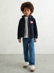Children & Baby Cotton Removable-Hood Motor Cars Jacket in Navy