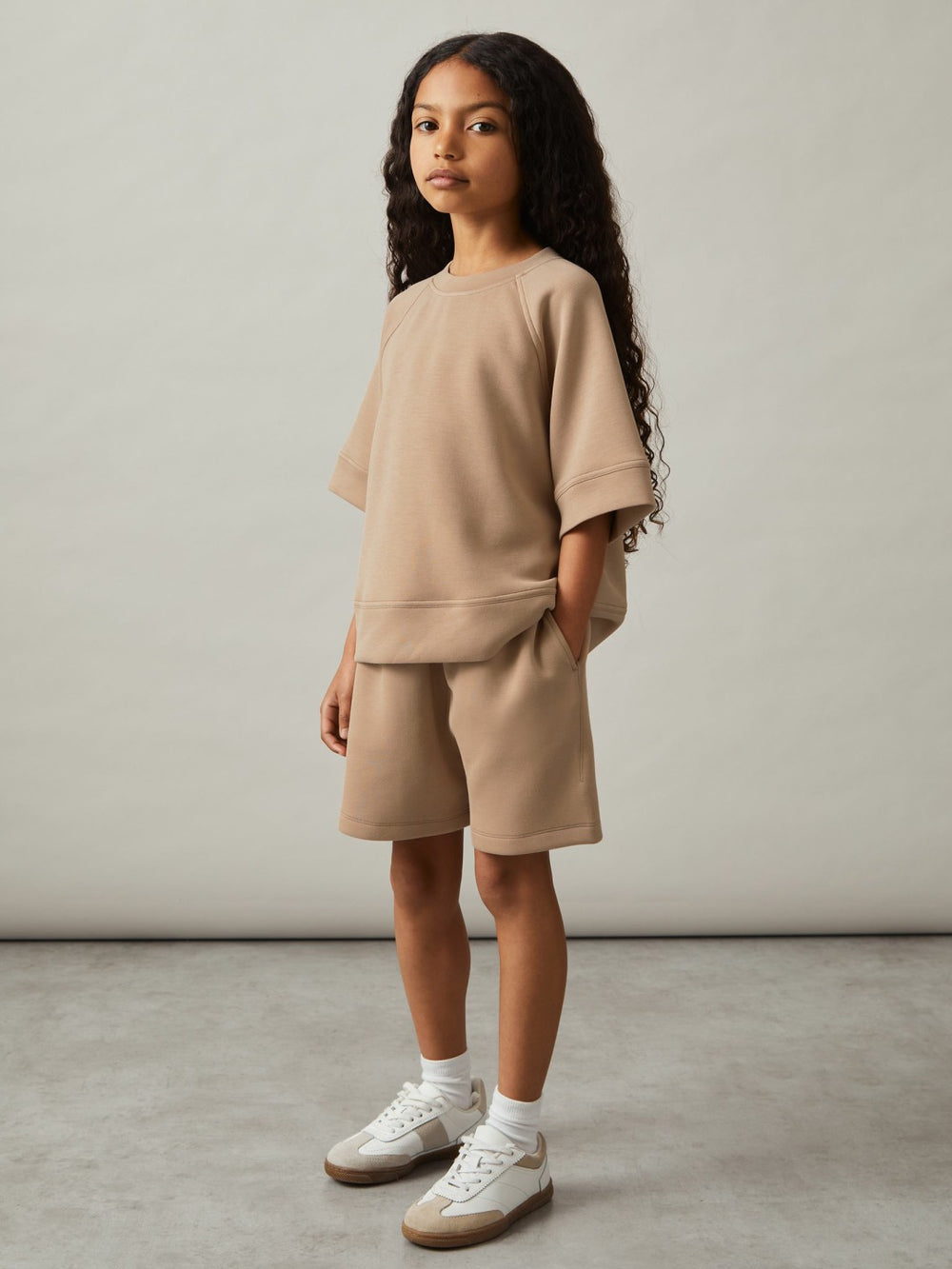 Children & Baby 13-14 yrs Modal-Blend Sweatshirt And Shorts Set in Mink